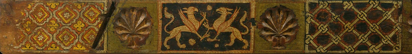Fragment of a Coffered Ceiling Beam with Griffins, Plant Motifs and Interlaced Motifs